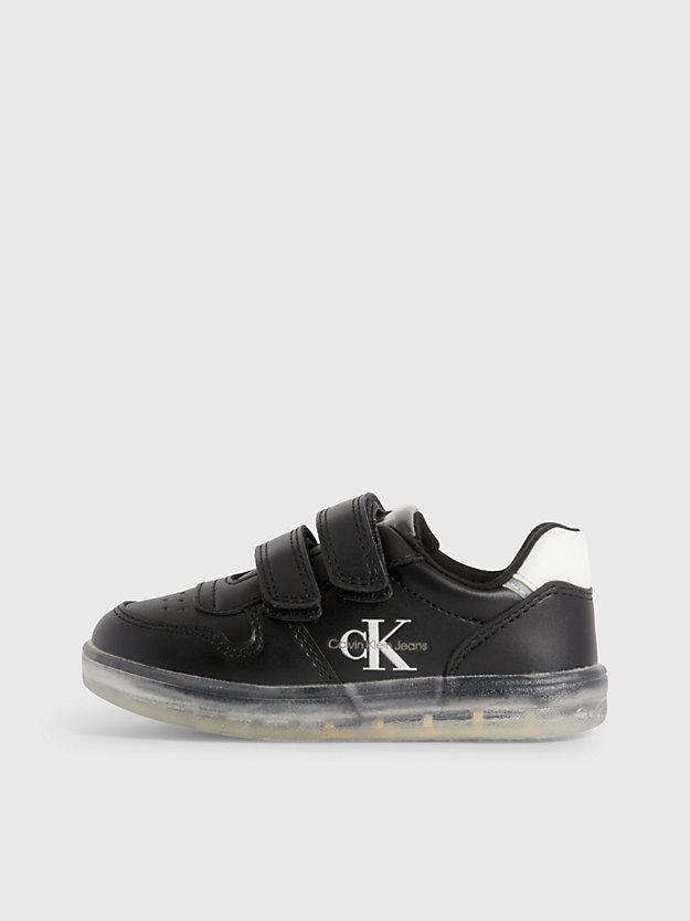 black toddlers and kids velcro trainers for kids unisex calvin klein jeans