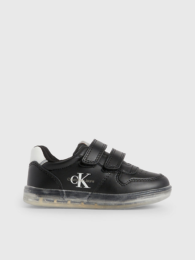 black sneakers met klittenband voor peuters en kids voor kids unisex - calvin klein jeans