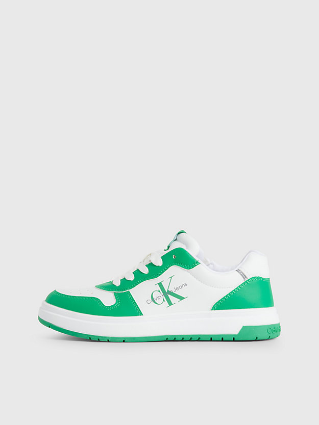 green / white kids recycled trainers for kids unisex calvin klein jeans