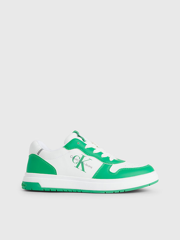 green / white kids recycled trainers for kids unisex calvin klein jeans