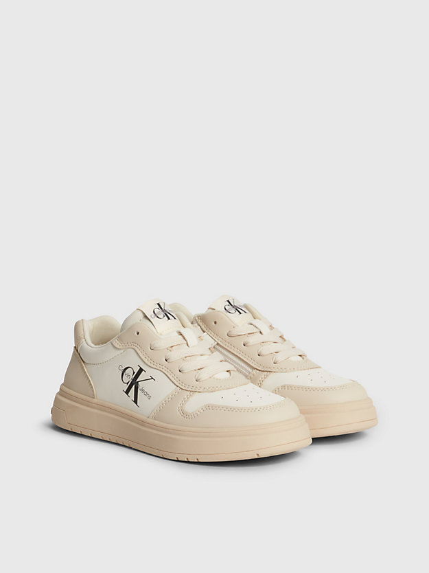 beige/milk kids recycled trainers for kids unisex calvin klein jeans