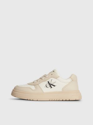beige/milk kids recycled trainers for kids unisex calvin klein jeans