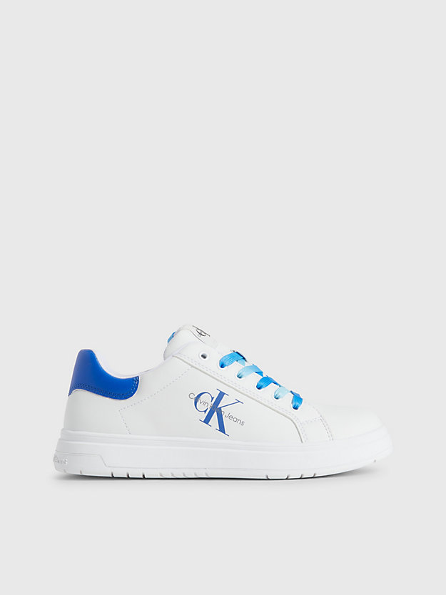 white/royal kids recycled trainers for kids unisex calvin klein jeans