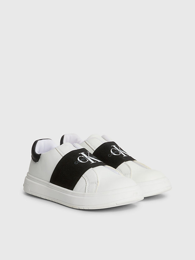 white/black kids recycled pull-on trainers for kids unisex calvin klein jeans
