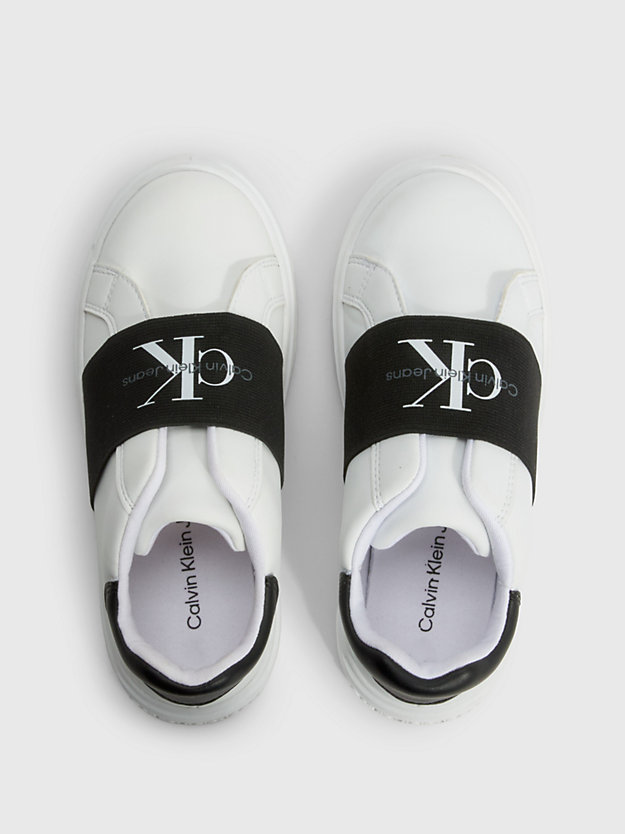 white/black kids recycled pull-on trainers for kids unisex calvin klein jeans