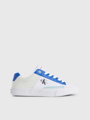 white sneakers aus recyceltem canvas für kinder für unisex kinder - calvin klein jeans