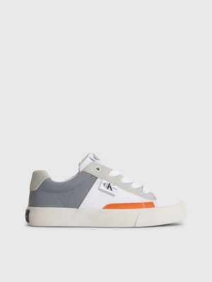 white sneakers aus recyceltem canvas für kinder für unisex kinder - calvin klein jeans
