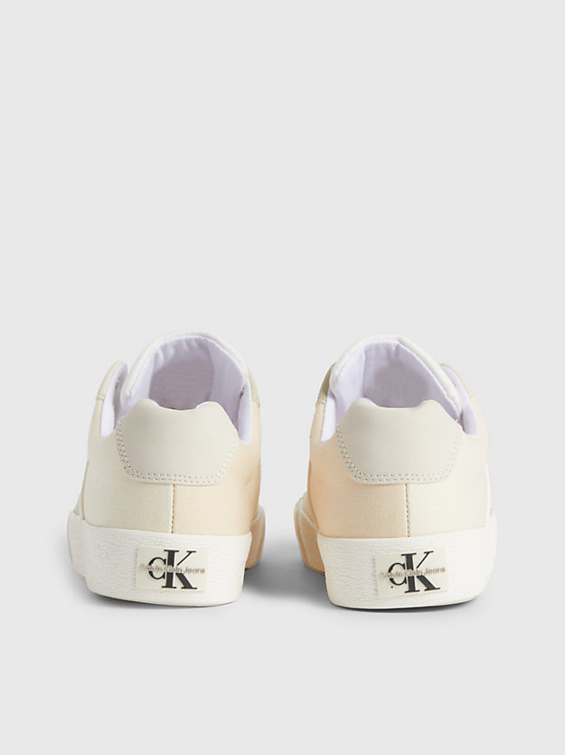 white/beige/sand kids recycled canvas trainers for kids unisex calvin klein jeans