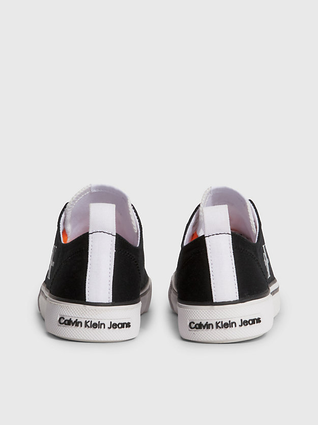black / white kids recycled canvas trainers for kids unisex calvin klein jeans