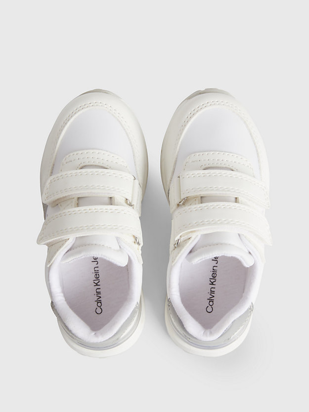 WHITE/GREY Toddlers and Kids Velcro Trainers for boys CALVIN KLEIN JEANS