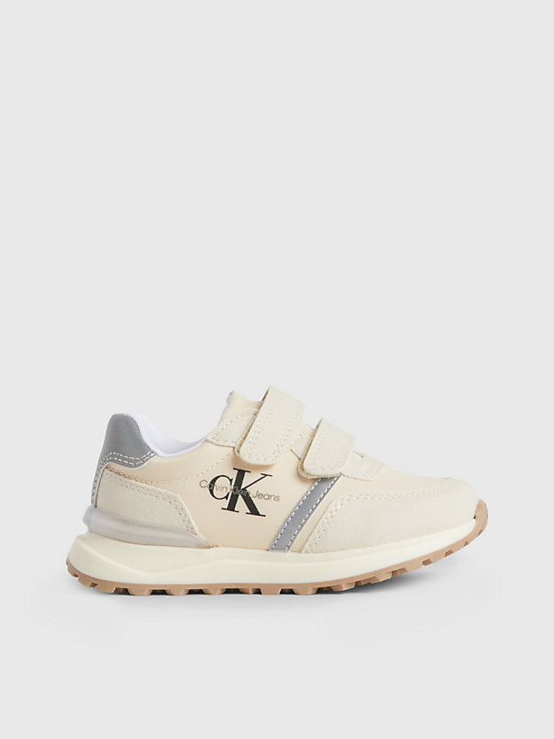 BEIGE Toddlers and Kids Velcro Trainers for boys CALVIN KLEIN JEANS