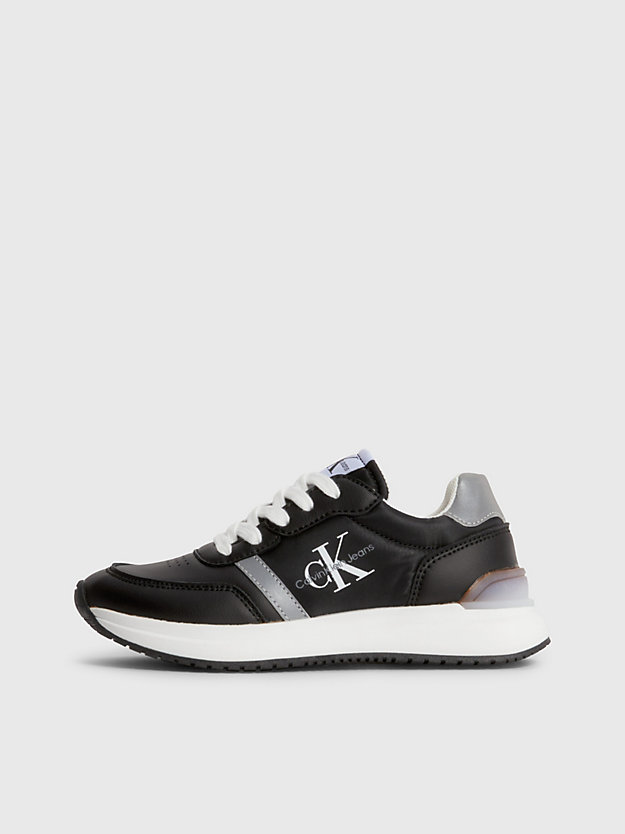 black/grey kids recycled trainers for kids unisex calvin klein jeans