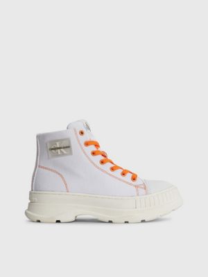 white stiefel aus recyceltem canvas für kinder für unisex kinder - calvin klein jeans