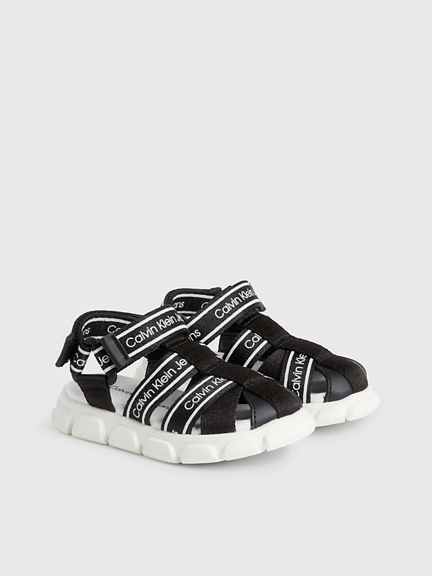 black toddlers and kids logo sandals for boys calvin klein jeans