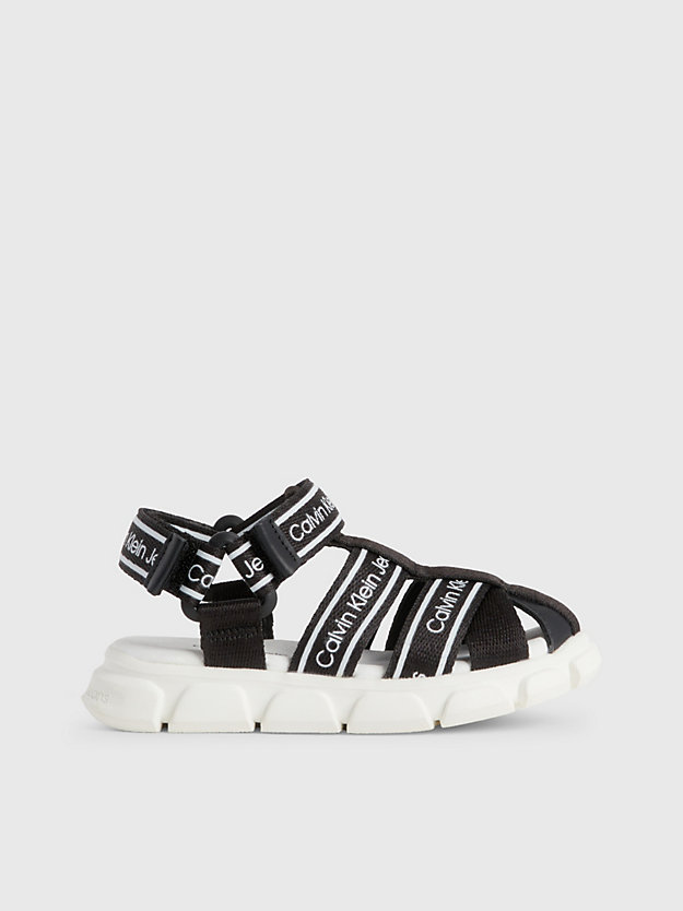 BLACK Toddlers and Kids Logo Sandals for boys CALVIN KLEIN JEANS