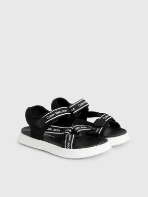 BLACK Kids Velcro Logo Sandals for boys CALVIN KLEIN JEANS