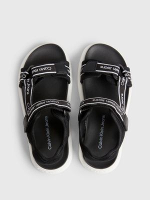 BLACK Kids Velcro Logo Sandals for boys CALVIN KLEIN JEANS