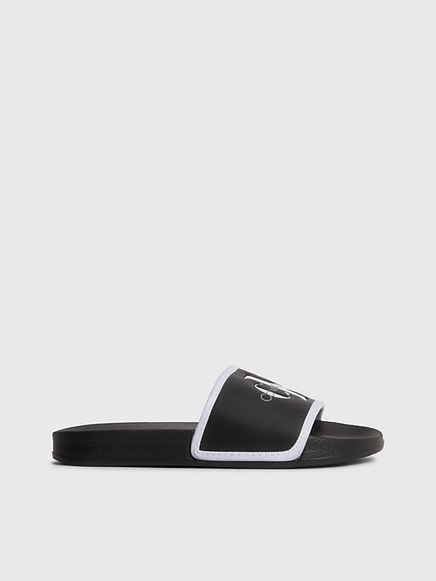 black logo-slippers für kinder für jungen - calvin klein jeans