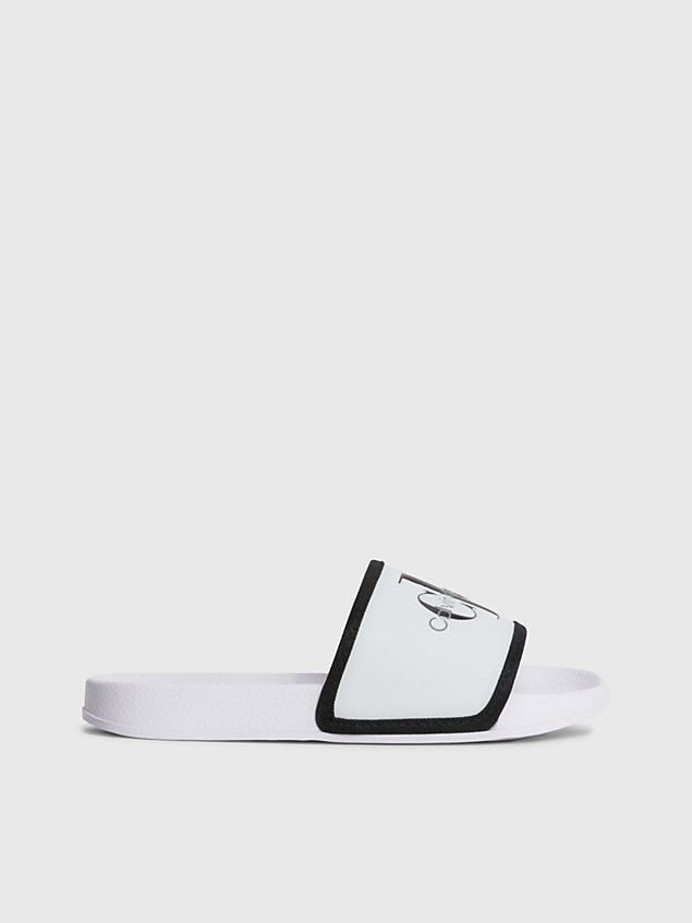 white logo-slippers für kinder für jungen - calvin klein jeans