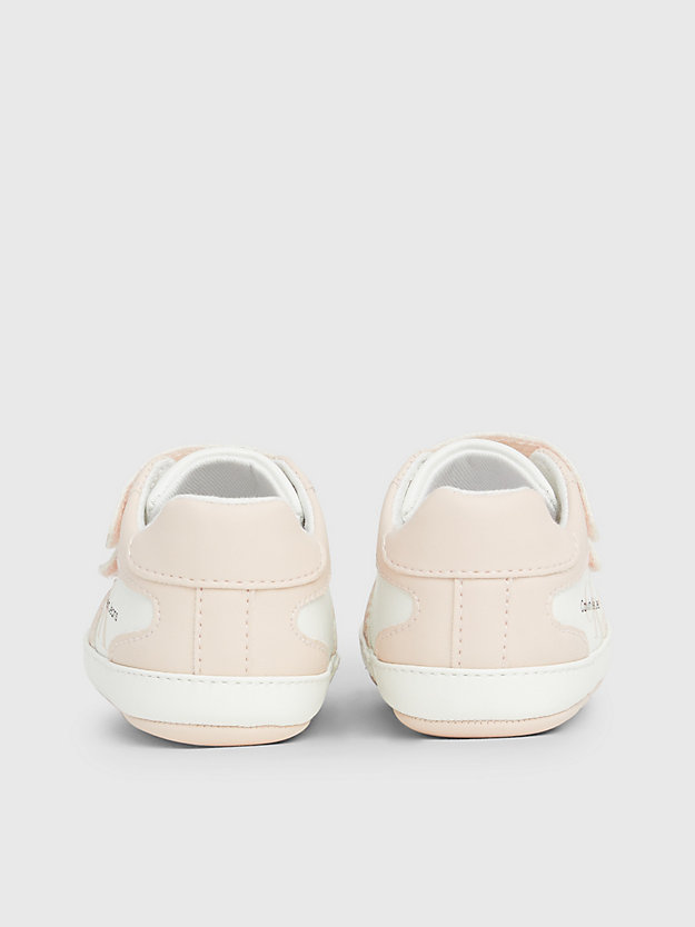 pink/milk baby velcro trainers for girls calvin klein jeans