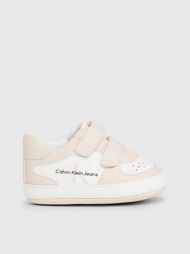 pink sneakers mit klettverschluss für babys für maedchen - calvin klein jeans