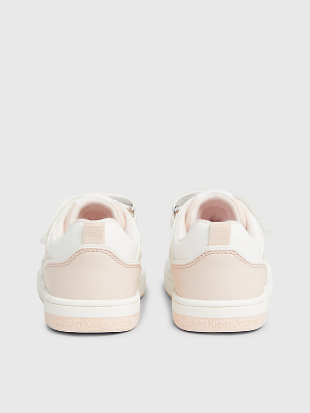 sneaker con velcro bambino e ragazzo off white/pink da bambina calvin klein jeans