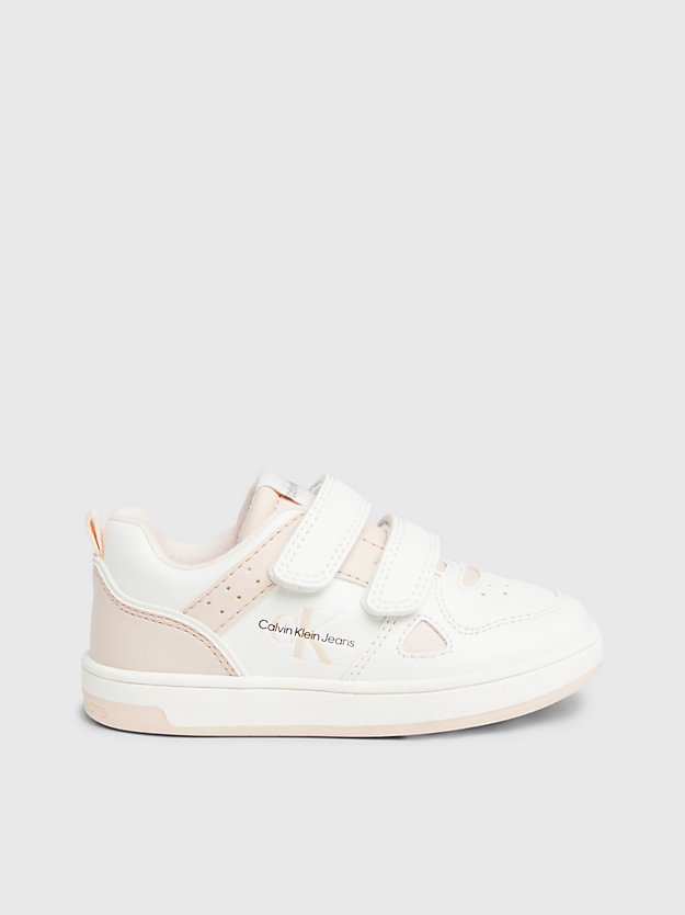 off white/pink toddlers and kids velcro trainers for girls calvin klein jeans
