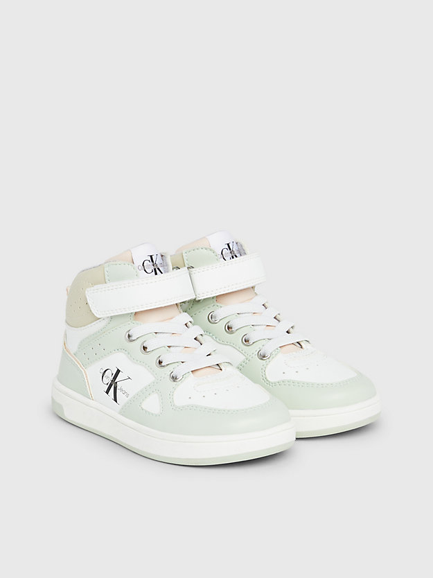 green/white toddlers and kids high-top trainers for girls calvin klein jeans
