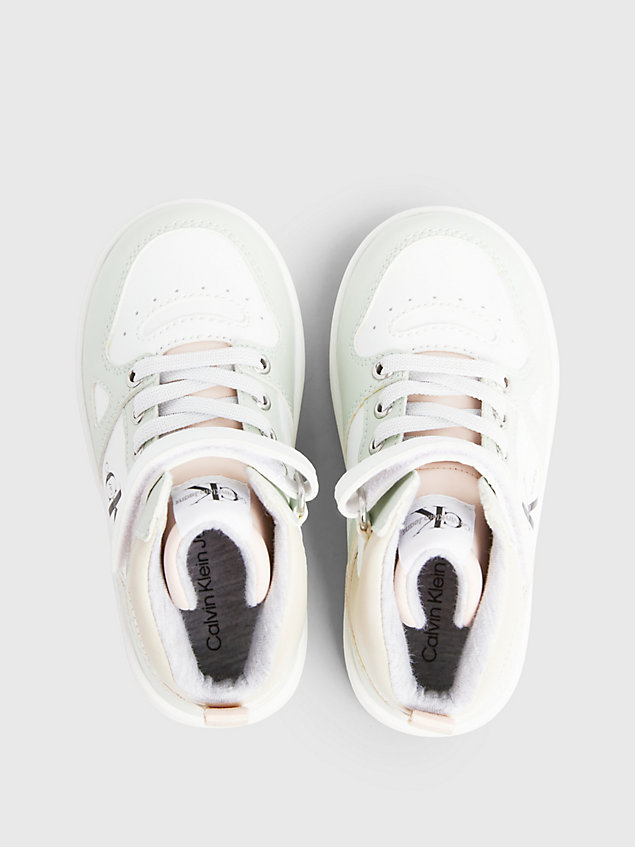 green toddlers and kids high-top trainers for girls calvin klein jeans