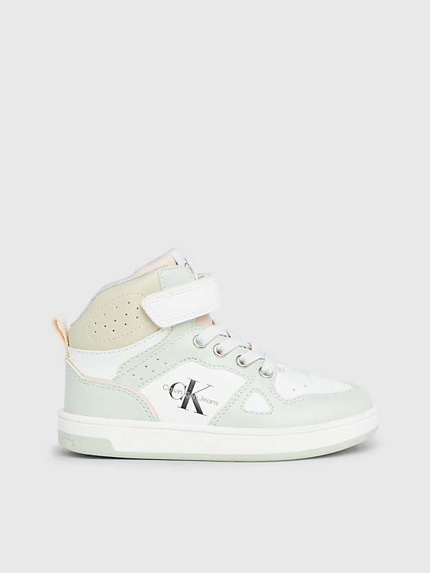 green / white toddlers and kids high-top trainers for girls calvin klein jeans