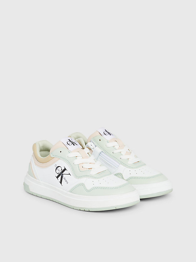 green / white kids trainers for girls calvin klein jeans