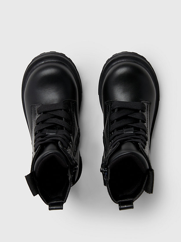 black toddlers and kids lace-up boots for girls calvin klein jeans