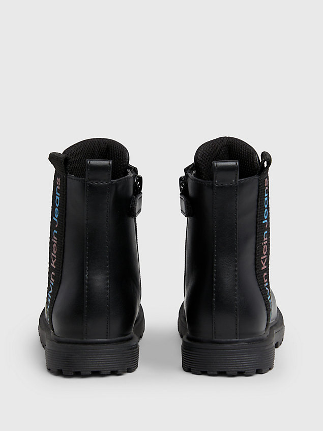 black geschnürte boots für kleindkinder und kinder für maedchen - calvin klein jeans