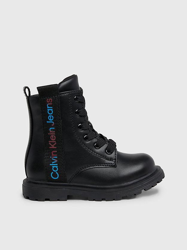 black geschnürte boots für kleindkinder und kinder für maedchen - calvin klein jeans