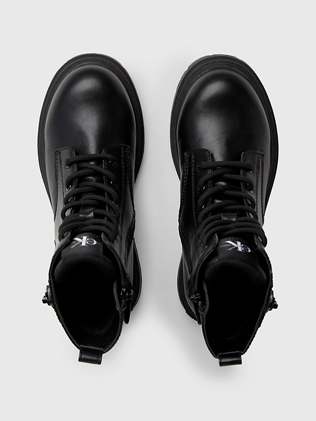 black geschnürte boots für kinder für maedchen - calvin klein jeans