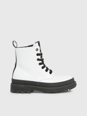 Black combat boots white 2024 laces