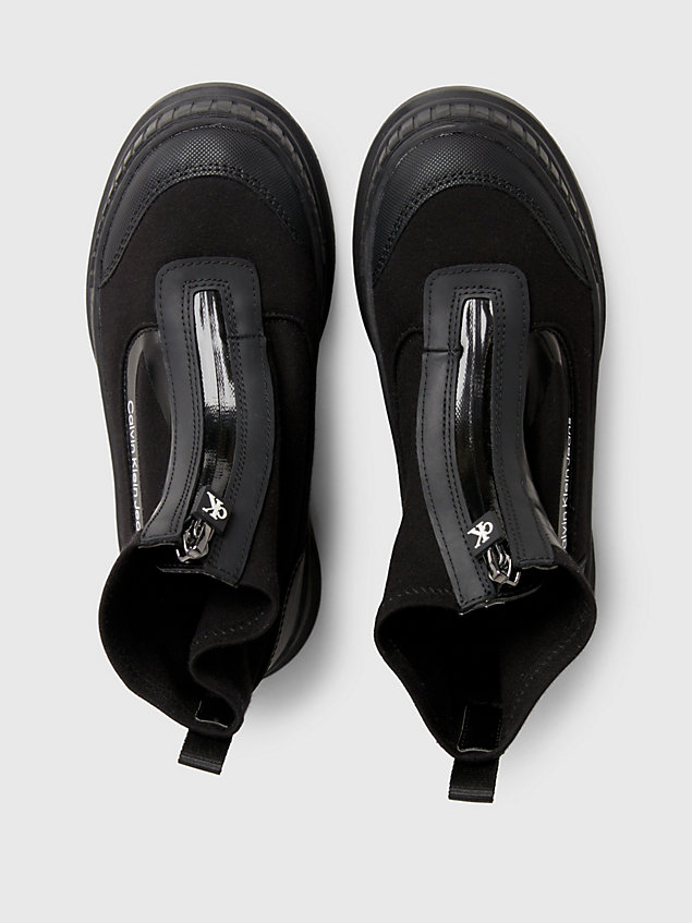 botas con cremallera para niños black de nina calvin klein jeans