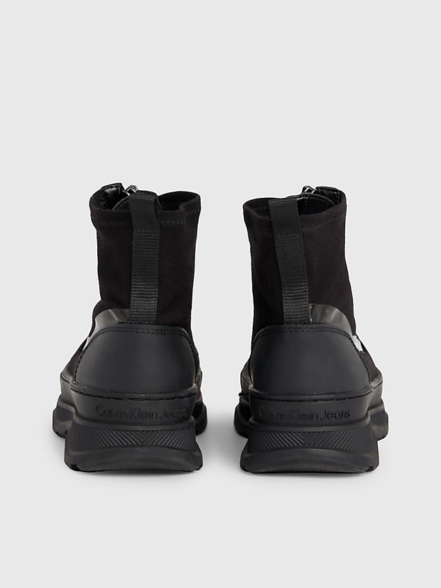 black kids zip-up boots for girls calvin klein jeans