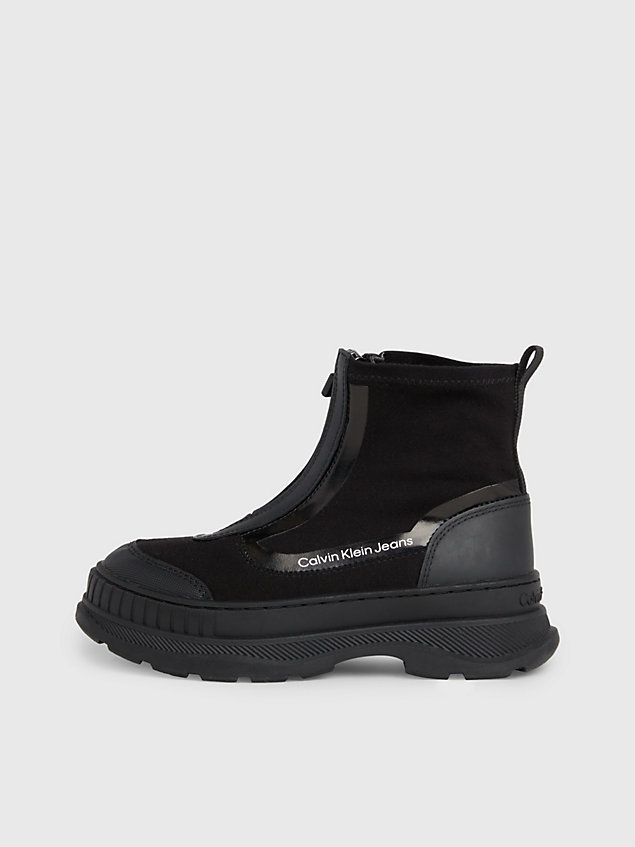 black kinder-boots mit reißverschluss für maedchen - calvin klein jeans
