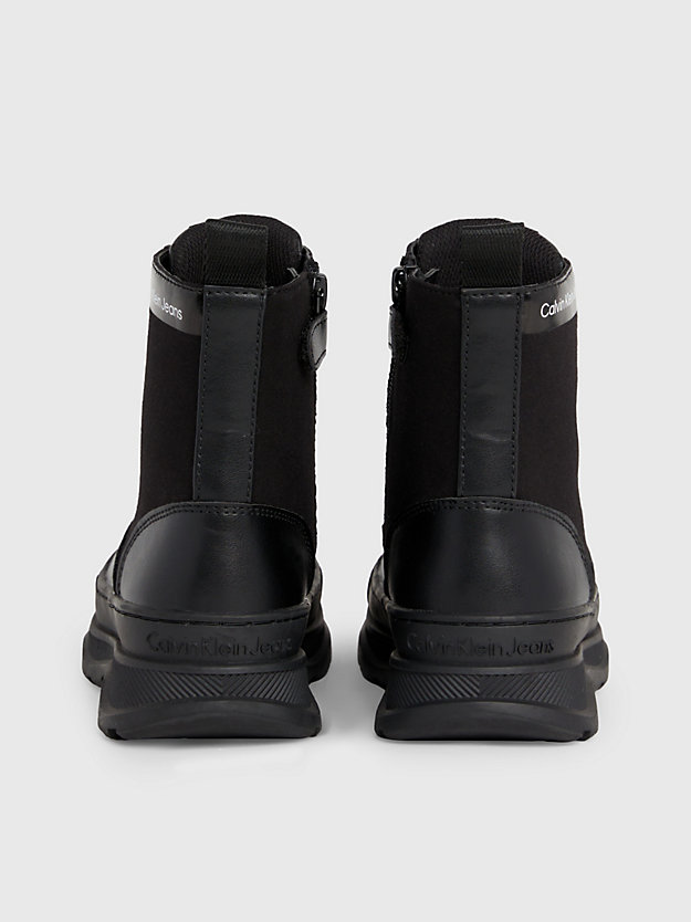 black dziecięce sznurowane buty za kostkę dla dziewczynki - calvin klein jeans