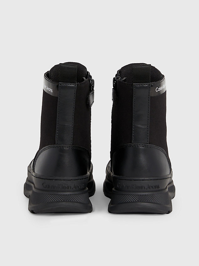 bottes à lacets pour enfant black pour filles calvin klein jeans