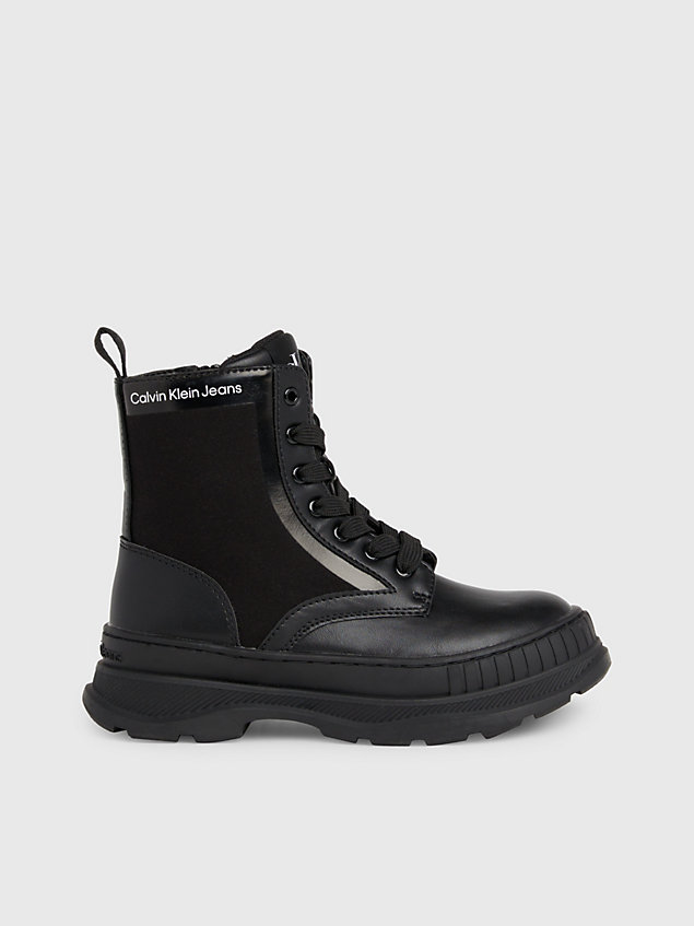 black kids lace-up boots for girls calvin klein jeans
