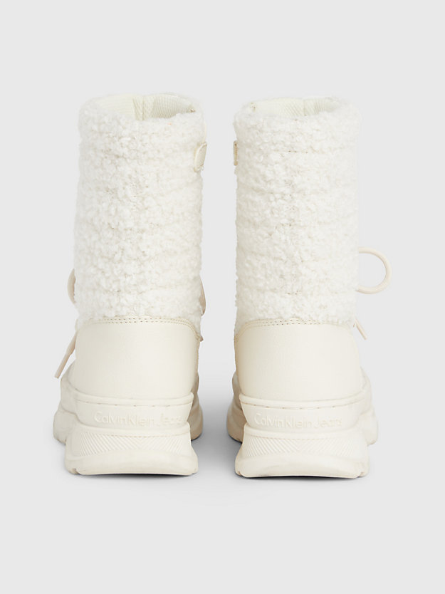 ivory dziecięce botki na śnieg z kożuszkiem dla dziewczynki - calvin klein jeans