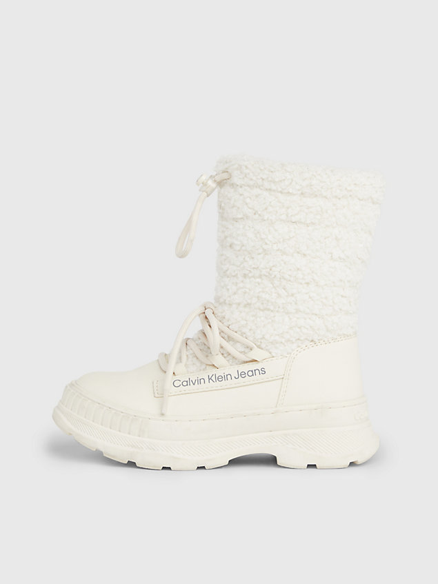 white kids teddy snow boots for girls calvin klein jeans