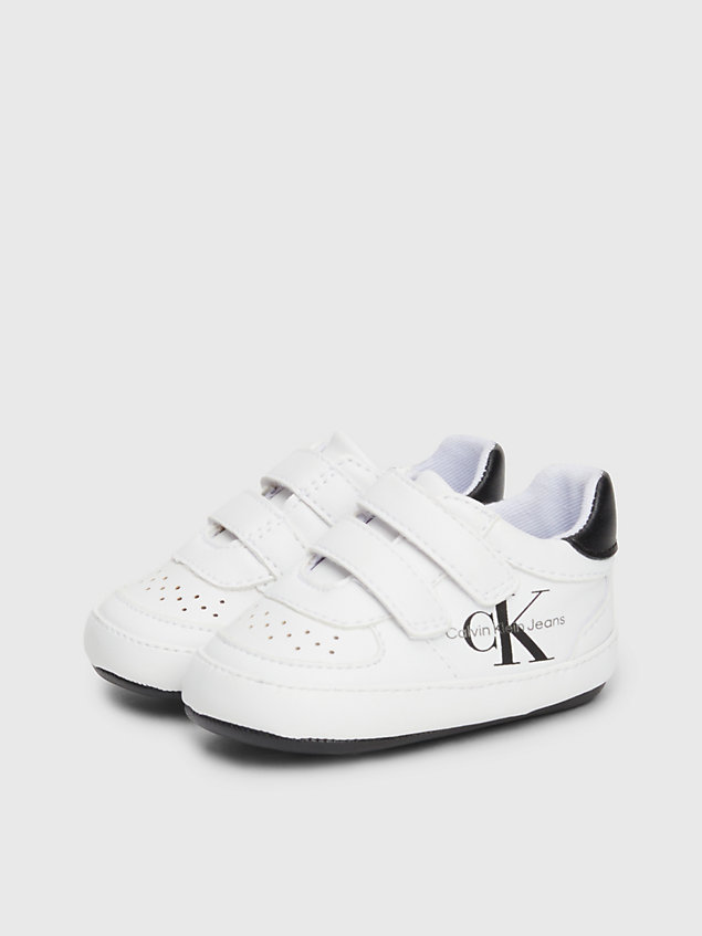 sneaker con velcro neonato white da boys calvin klein jeans