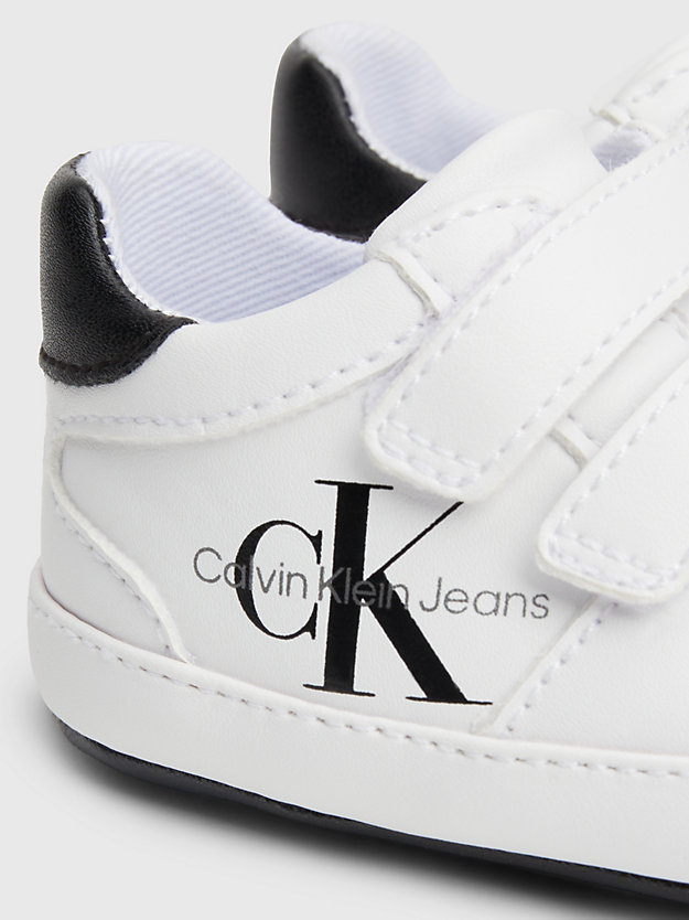 white/black baby velcro trainers for boys calvin klein jeans