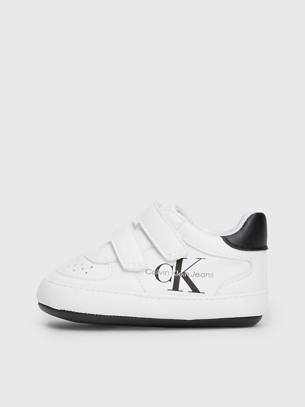 sneaker con velcro neonato white/black da bambino calvin klein jeans