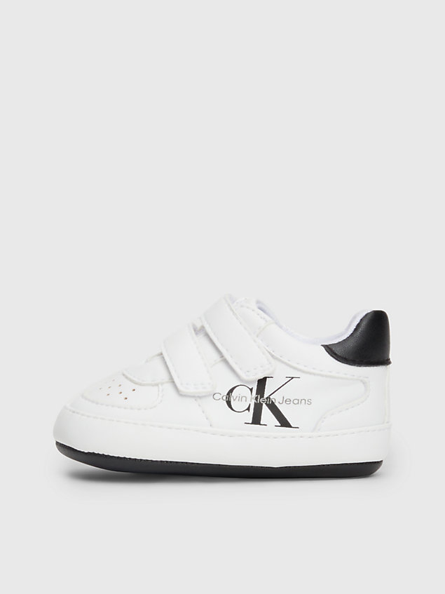 white baby velcro trainers for boys calvin klein jeans