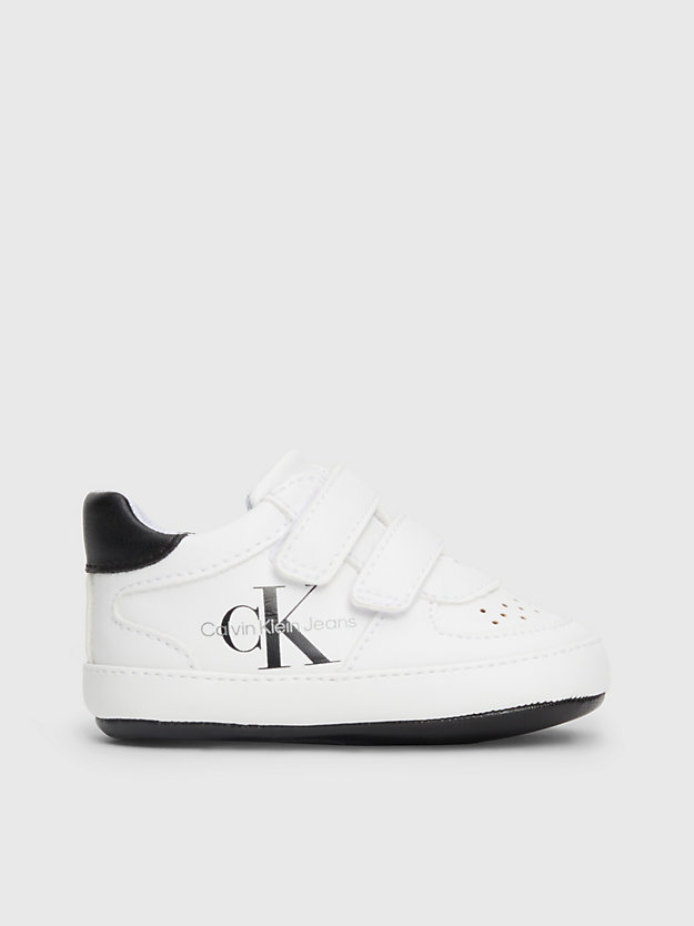sneaker con velcro neonato white/black da bambino calvin klein jeans