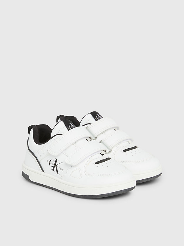 white toddlers and kids velcro trainers for boys calvin klein jeans